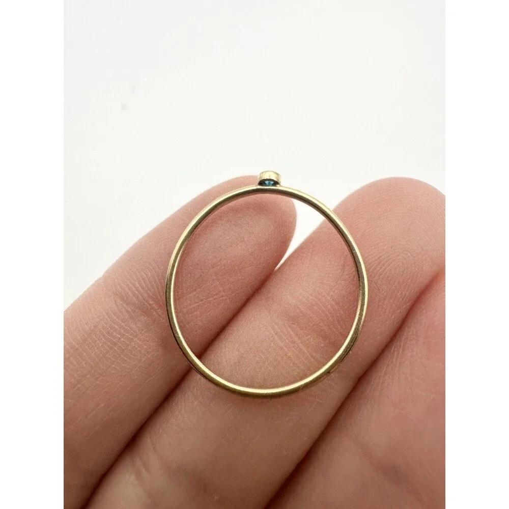 14k Gold Filled Dainty Stackable Ring Size 8 Blue